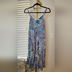 White Waves Colorful Paisley‎ Dress